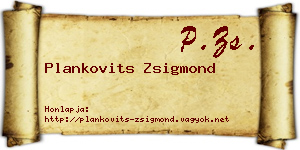 Plankovits Zsigmond névjegykártya